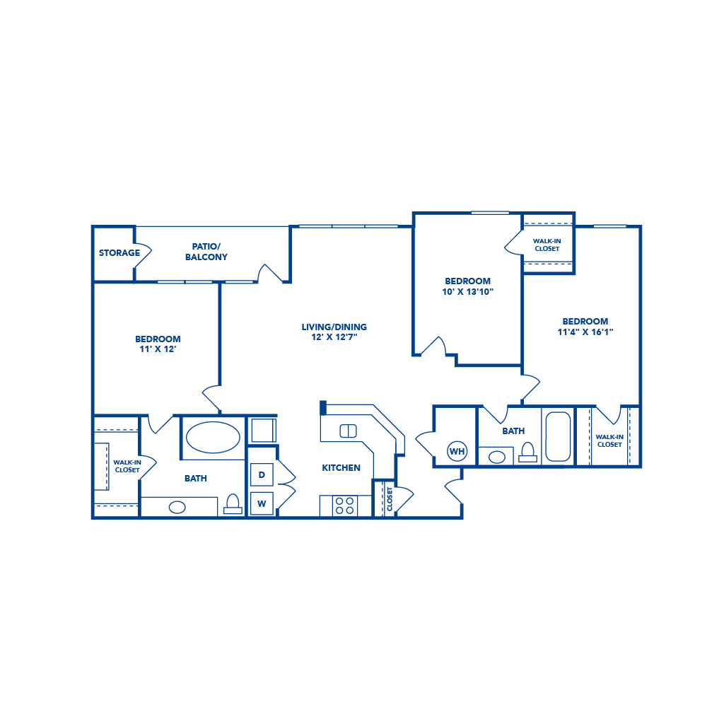 3 Bed/ 2 Bath (C1)
