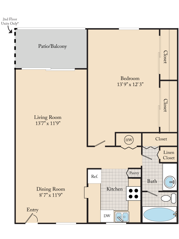 725 sq ft Royal apartment