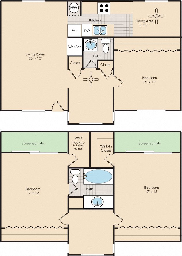 Apartment Floor Plans and Layouts| Deerpath On The Lake Apartments