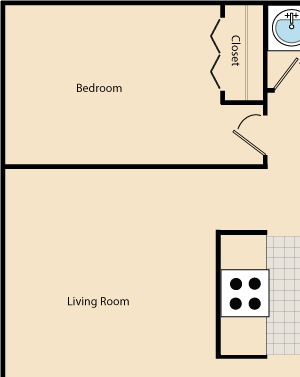1 Bed / 1 Bath A1