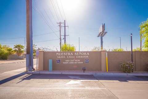 the sign at the entrance child