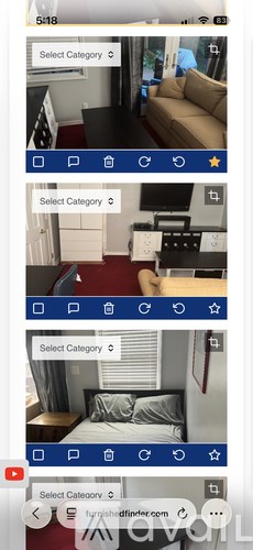 A series of images showing different rooms and furniture.
