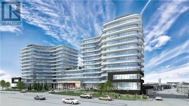 A modern building with a curved design is depicted in the image.