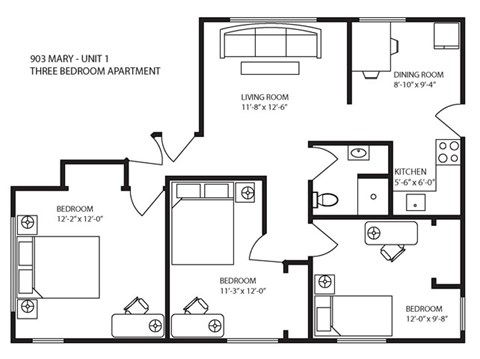 903 Mary 1-3 Beds Apartment for Rent - Photo Gallery 4