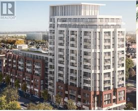 A tall building with a balcony on the top floor is shown in the image.
