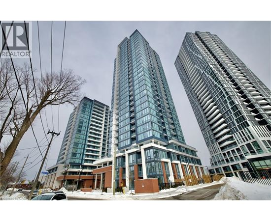 Three modern high-rise buildings are shown in the image.