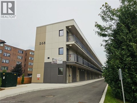 A modern building with the number 268 on it.
