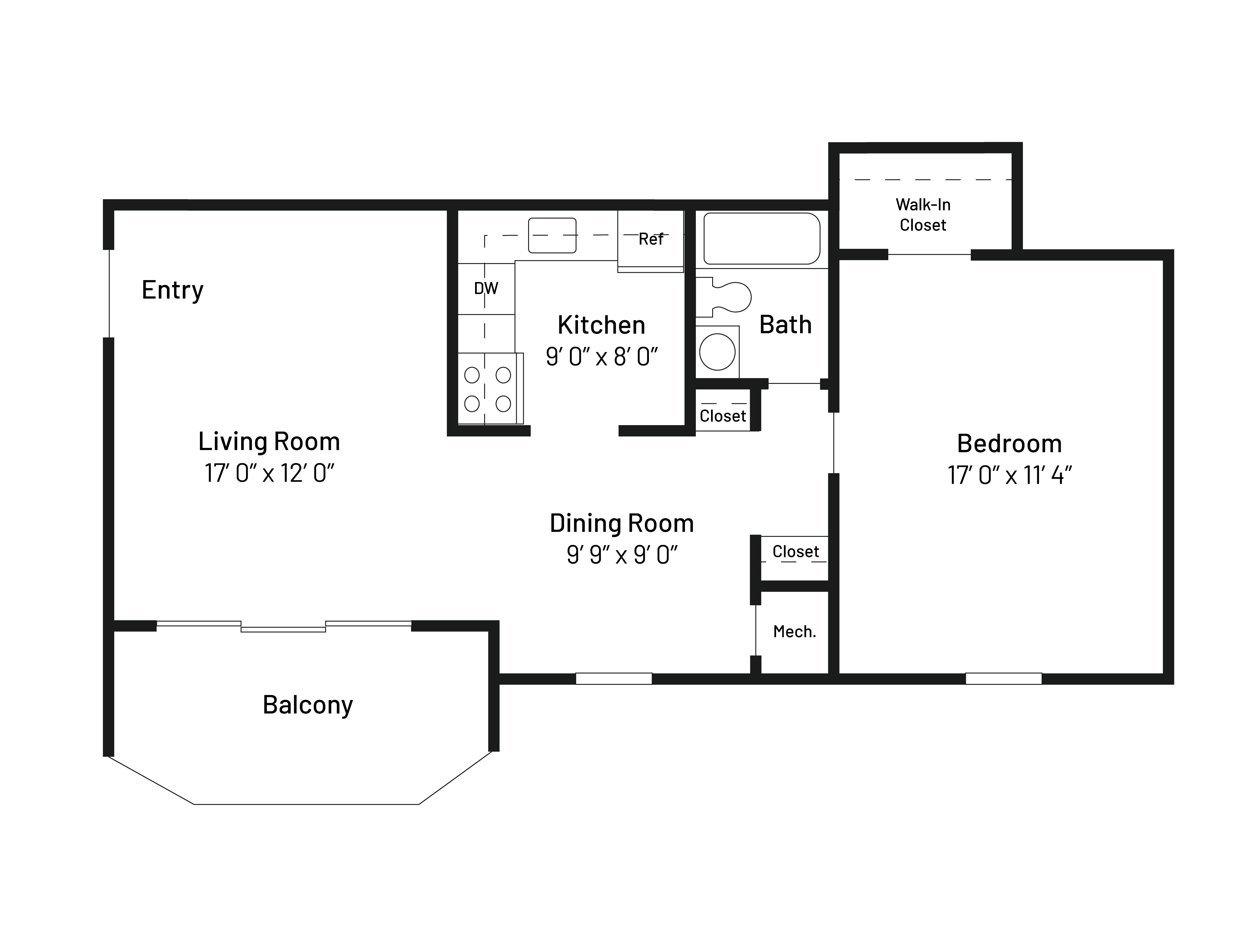 The Wren is a 722 SF one-bedroom, one bath apartment home.