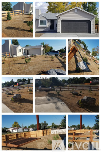 A series of images showing a house, a garage, a driveway, and a fence.