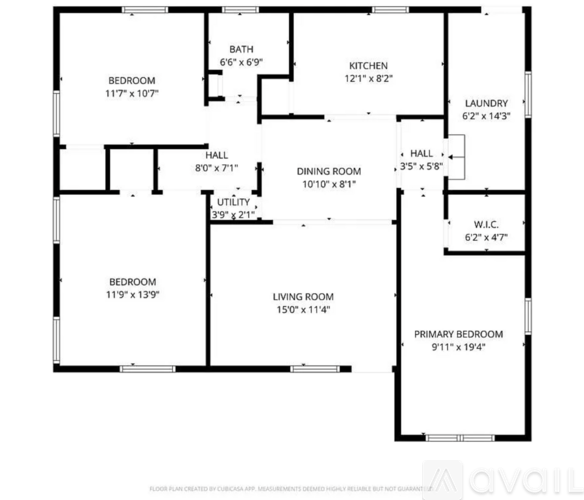 A black and white image of a floor plan for a house.