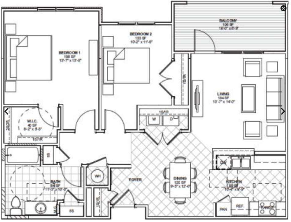 2BR/1BA