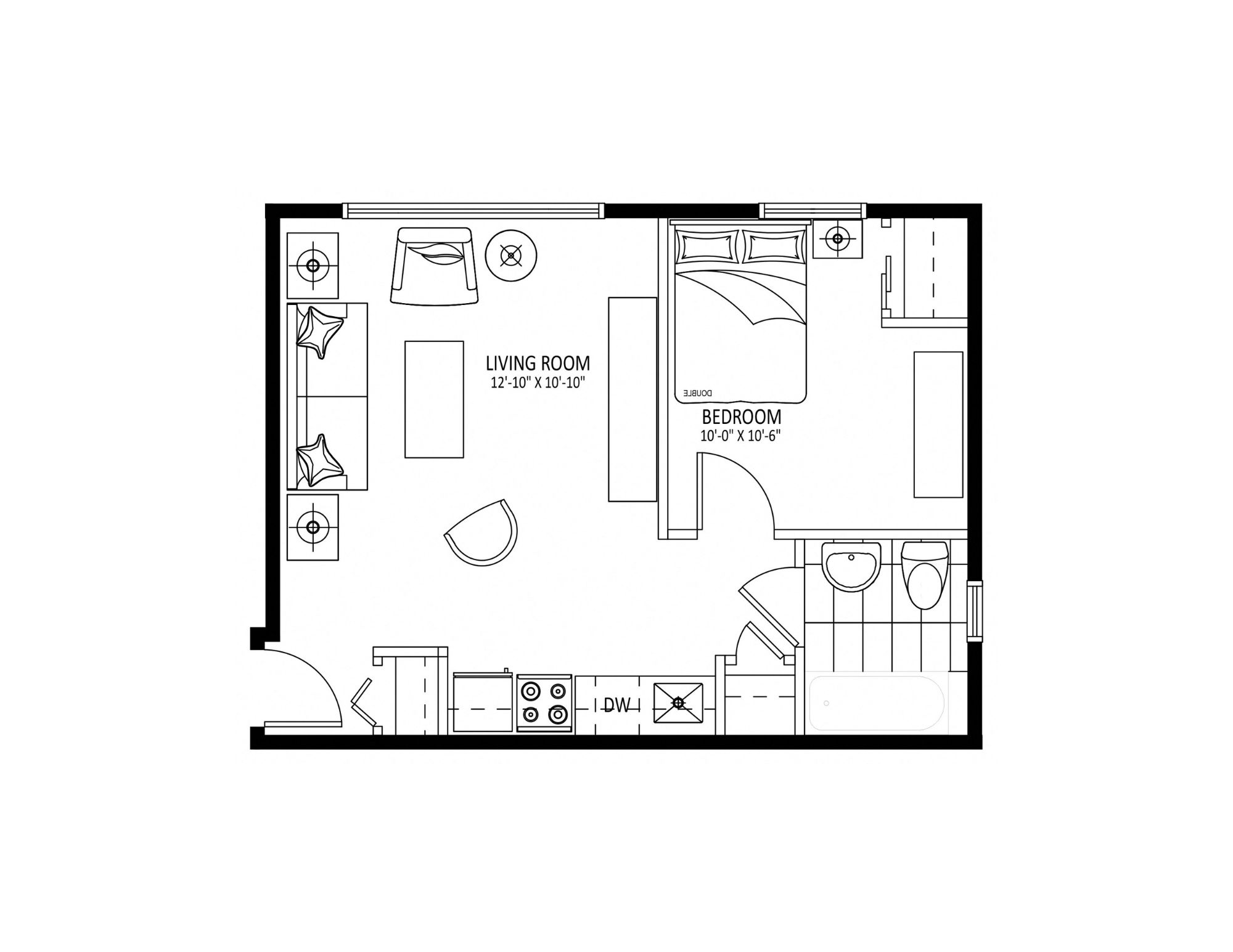 1 bedroom plan c