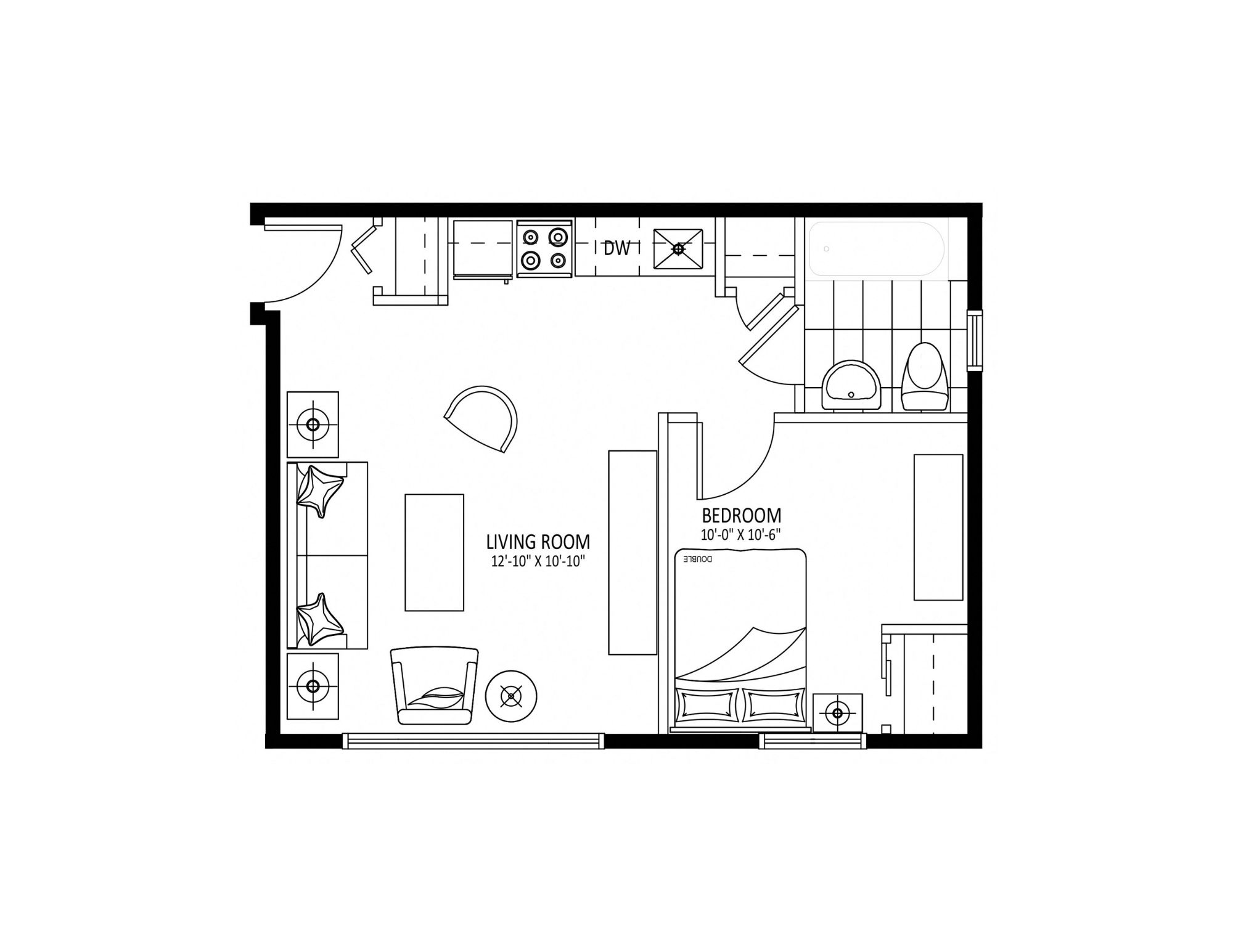 1 bedroom plan d
