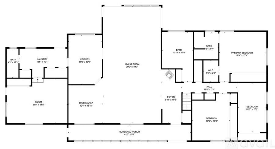 A floor plan of a house with a garage and a living room.
