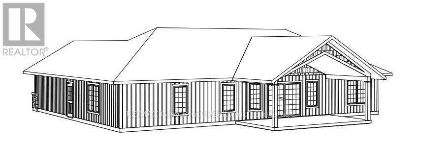 A line drawing of a house with the logo of a realtor on the top left corner.
