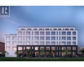 A modern building with the logo of Royal LePage Team Realty, Brokerage on it.