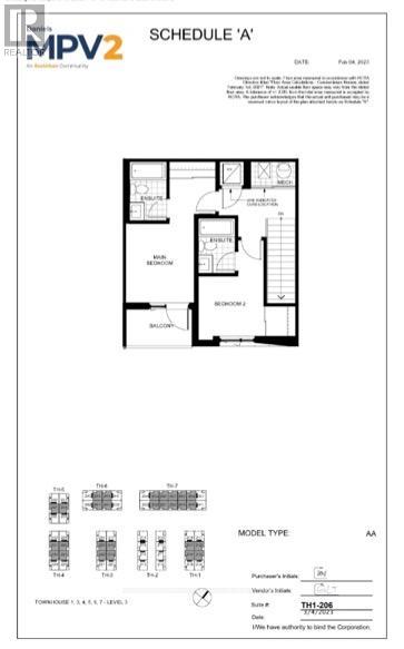 A floor plan and model type diagram for a building named MPV2.
