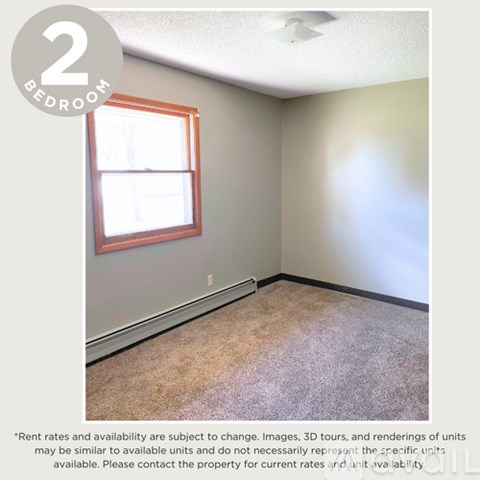 A 2 bedroom apartment is available for rent.