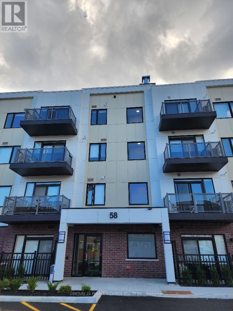 Apartment building 58 with balconies and doors.