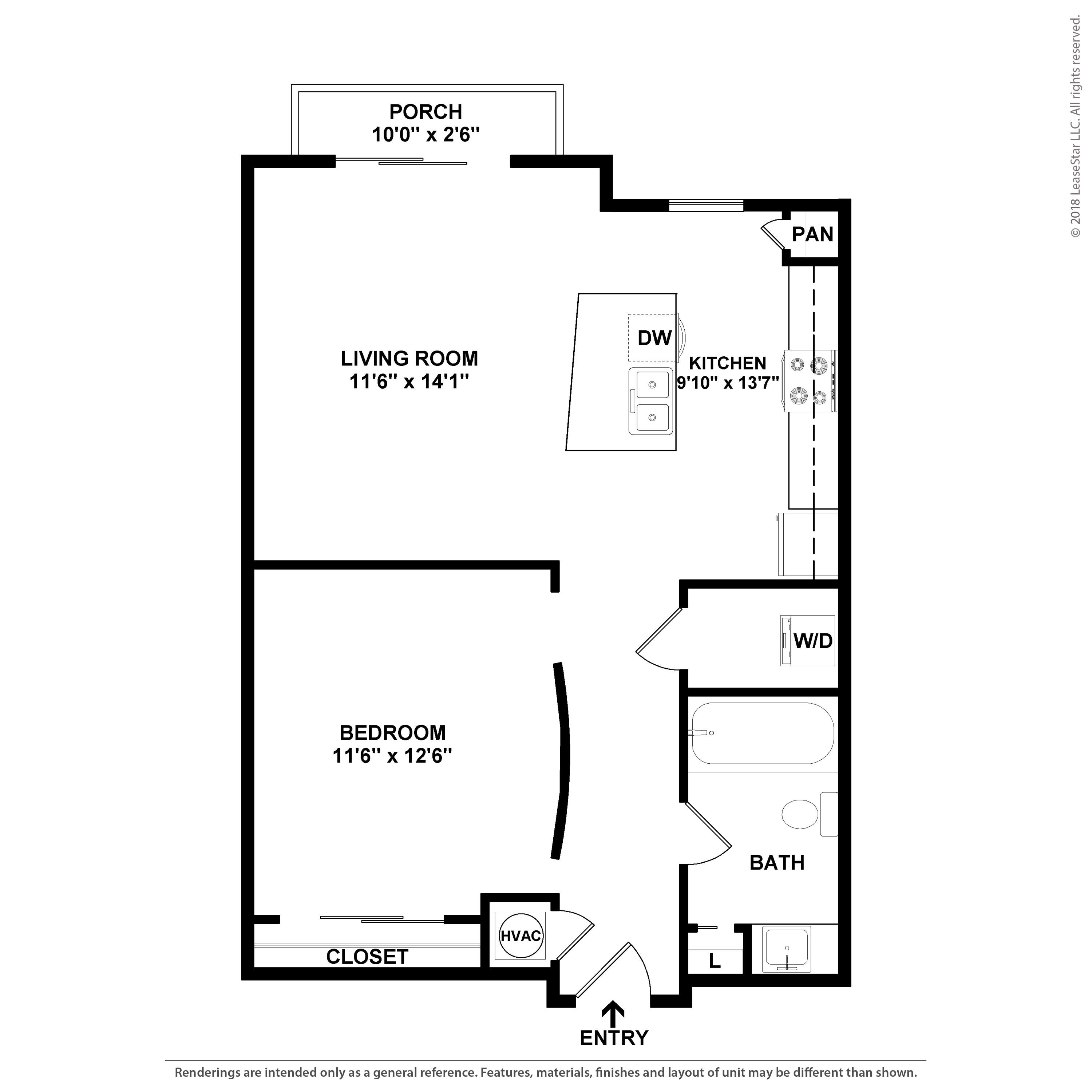 1 Bed/1 Bath-A1