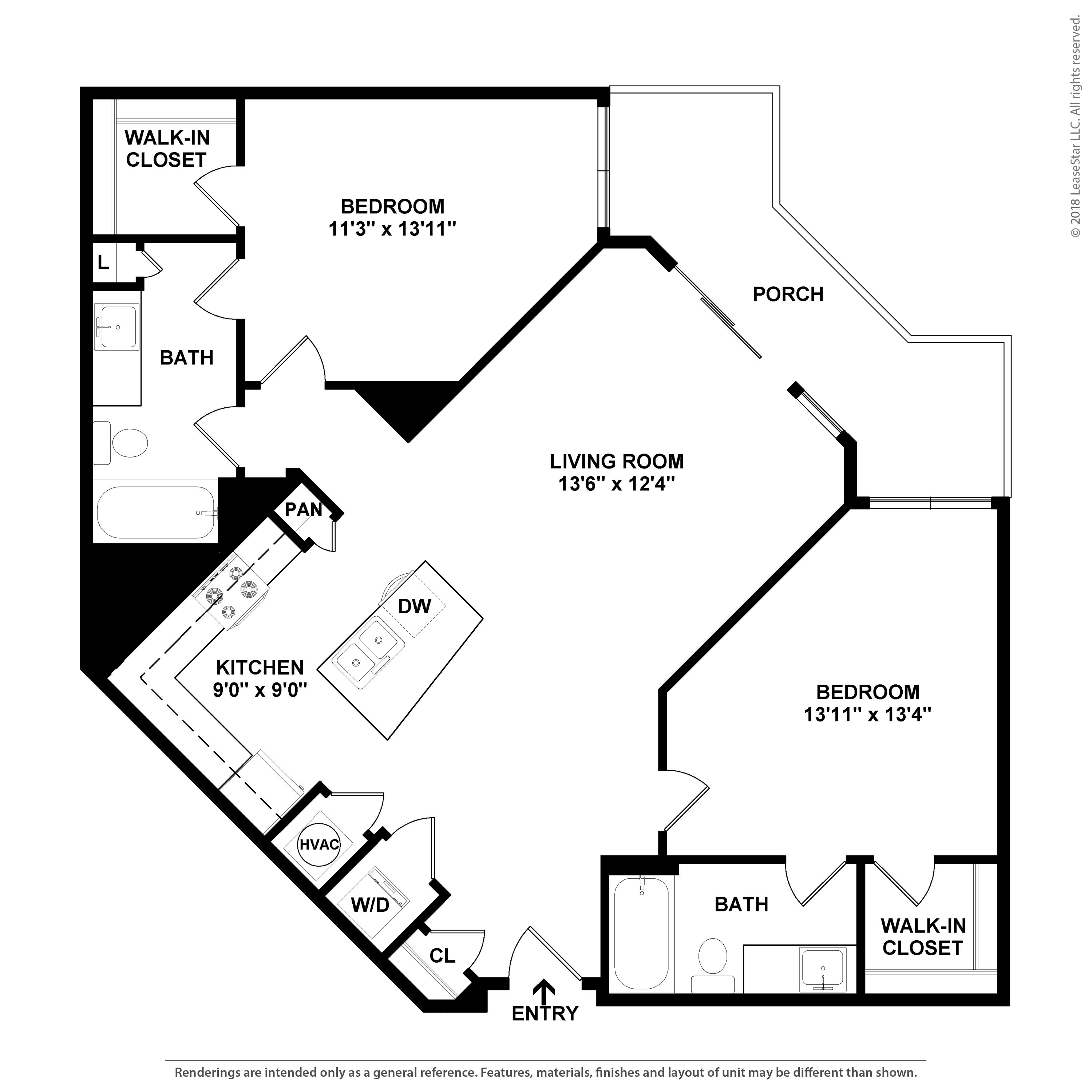 2 Bed/2 Bath-B1