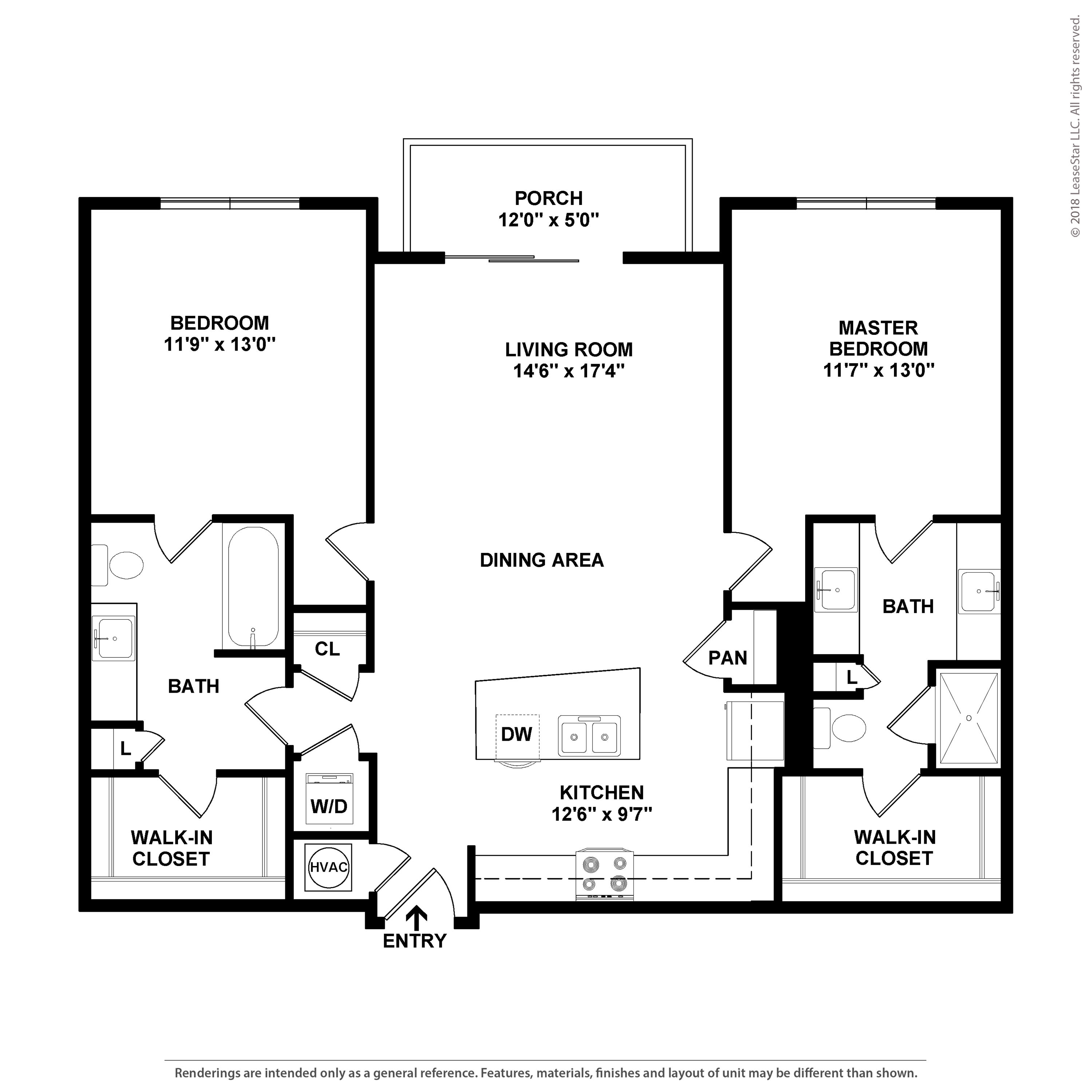 2 Bed/2 Bath-B2