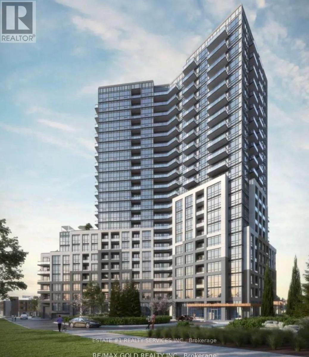 A rendering of a modern multi-story building with a glass facade.