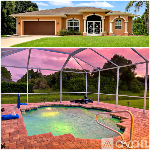 A house with a pool and a hot tub under a canopy.