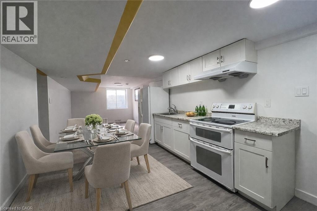 A well-lit kitchen and dining area with modern furniture.