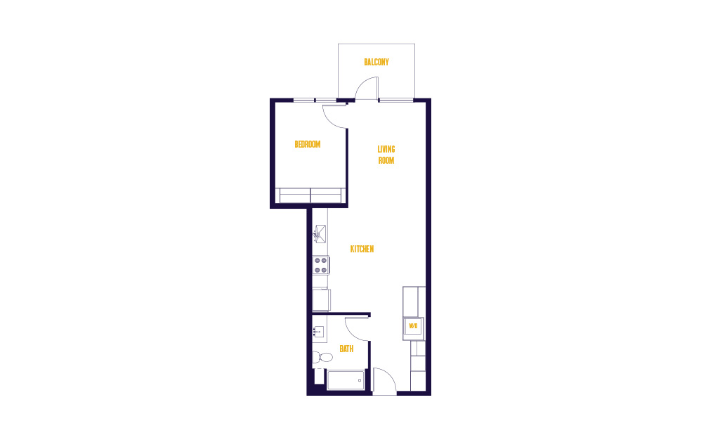 1 Bed/1 Bath-A2.0