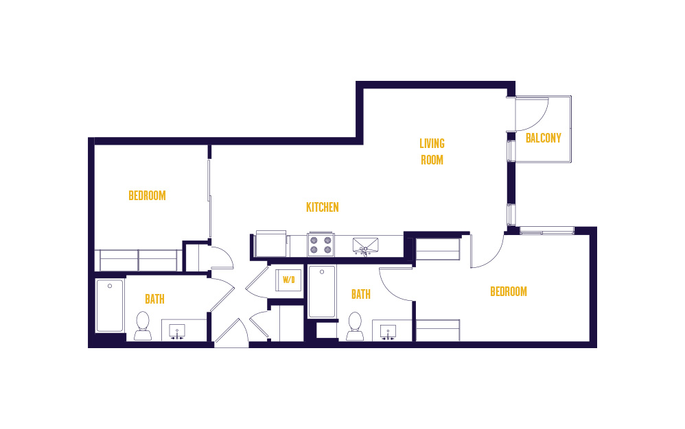 2 Bed/2 Bath-B4.0