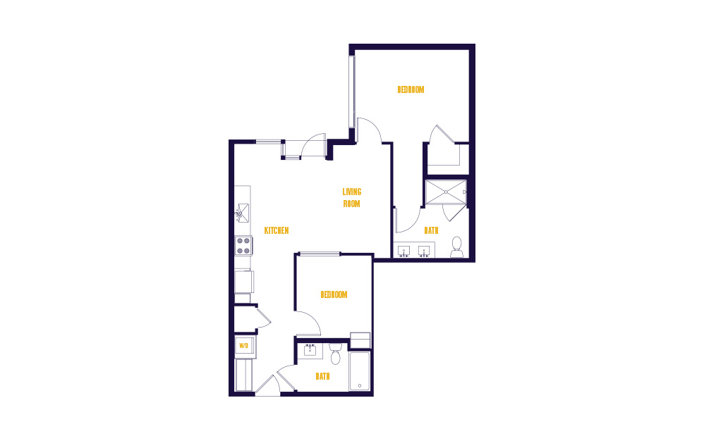 2 Bed/2 Bath-B5.0