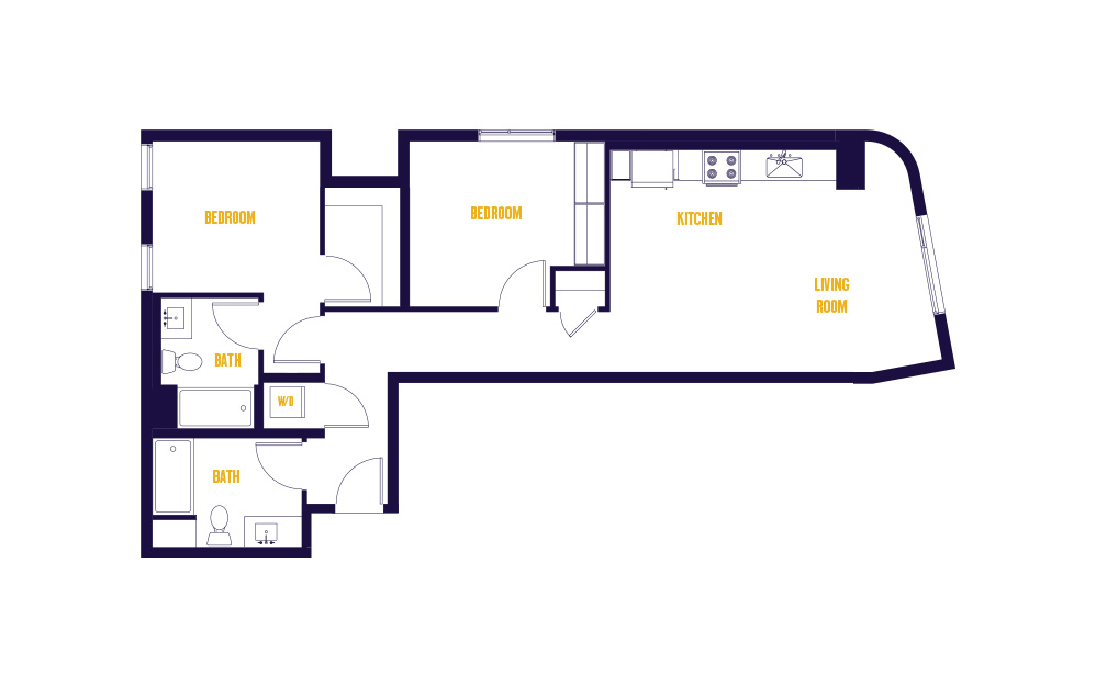 2 Bed/2 Bath-B6.0