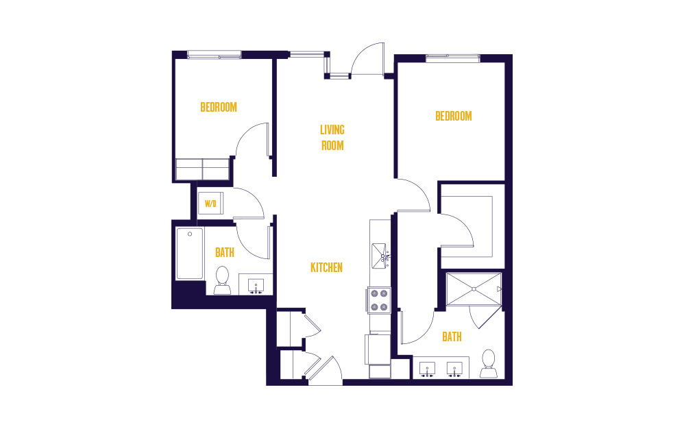 2 Bed/2 Bath-B8.0