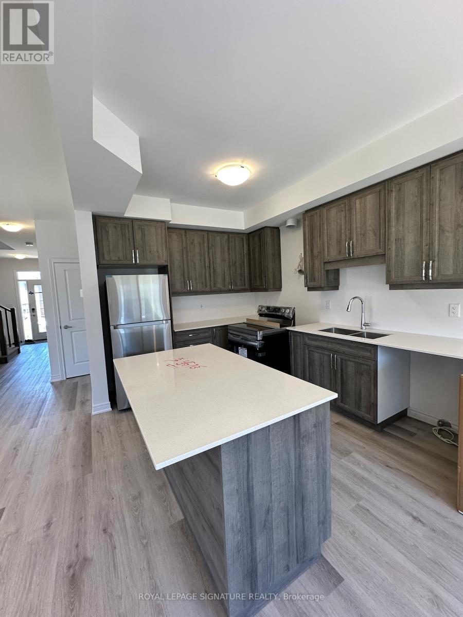 A kitchen with a white counter top and wooden cabinets.