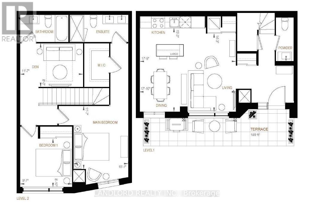 A black and white image of two house floor plans.
