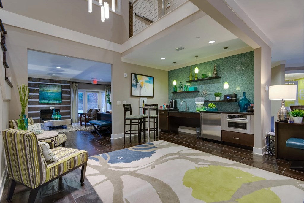 Luxury, poolside clubhouse at Centennial Place in Atlanta, Georgia