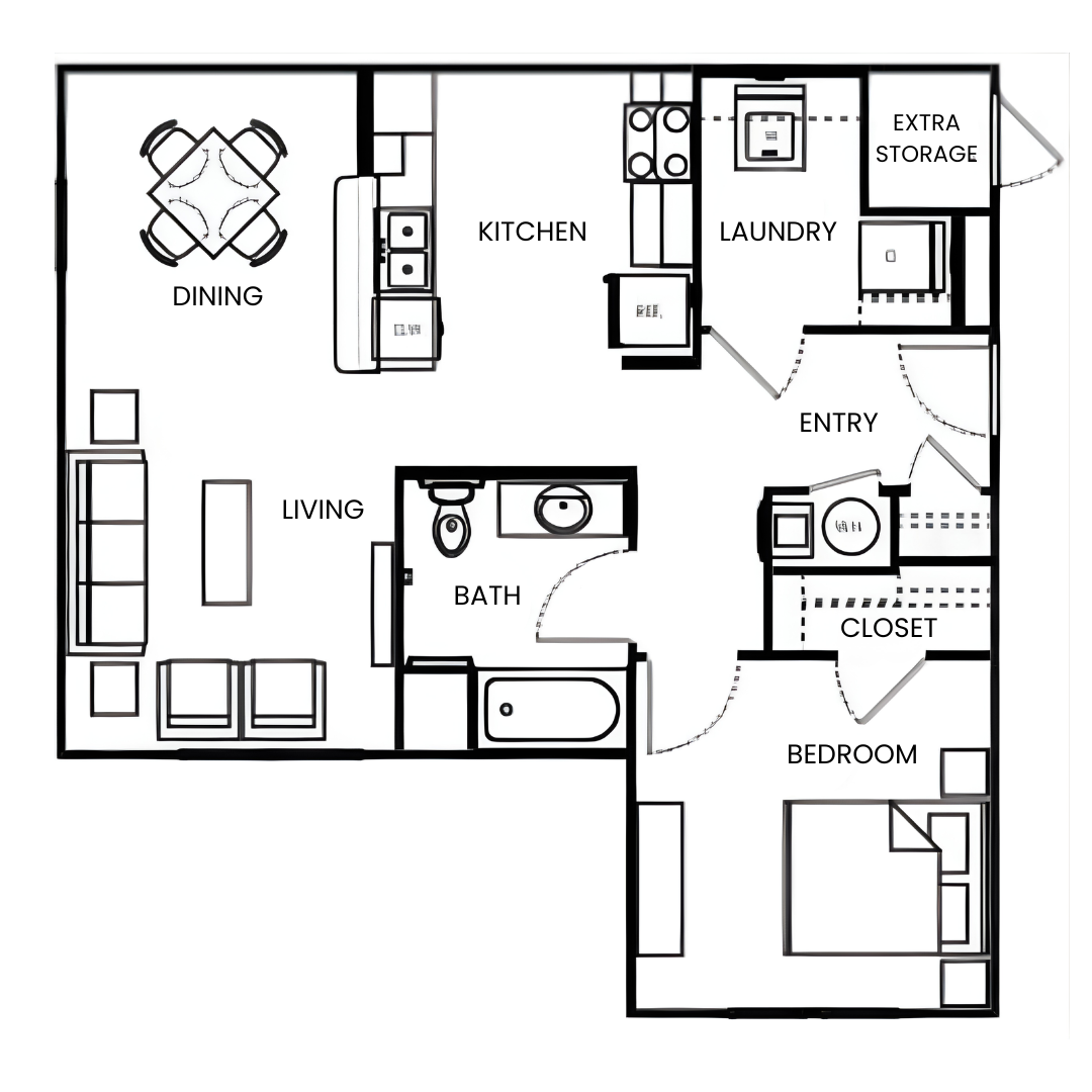 1 Bed, 1 Bath