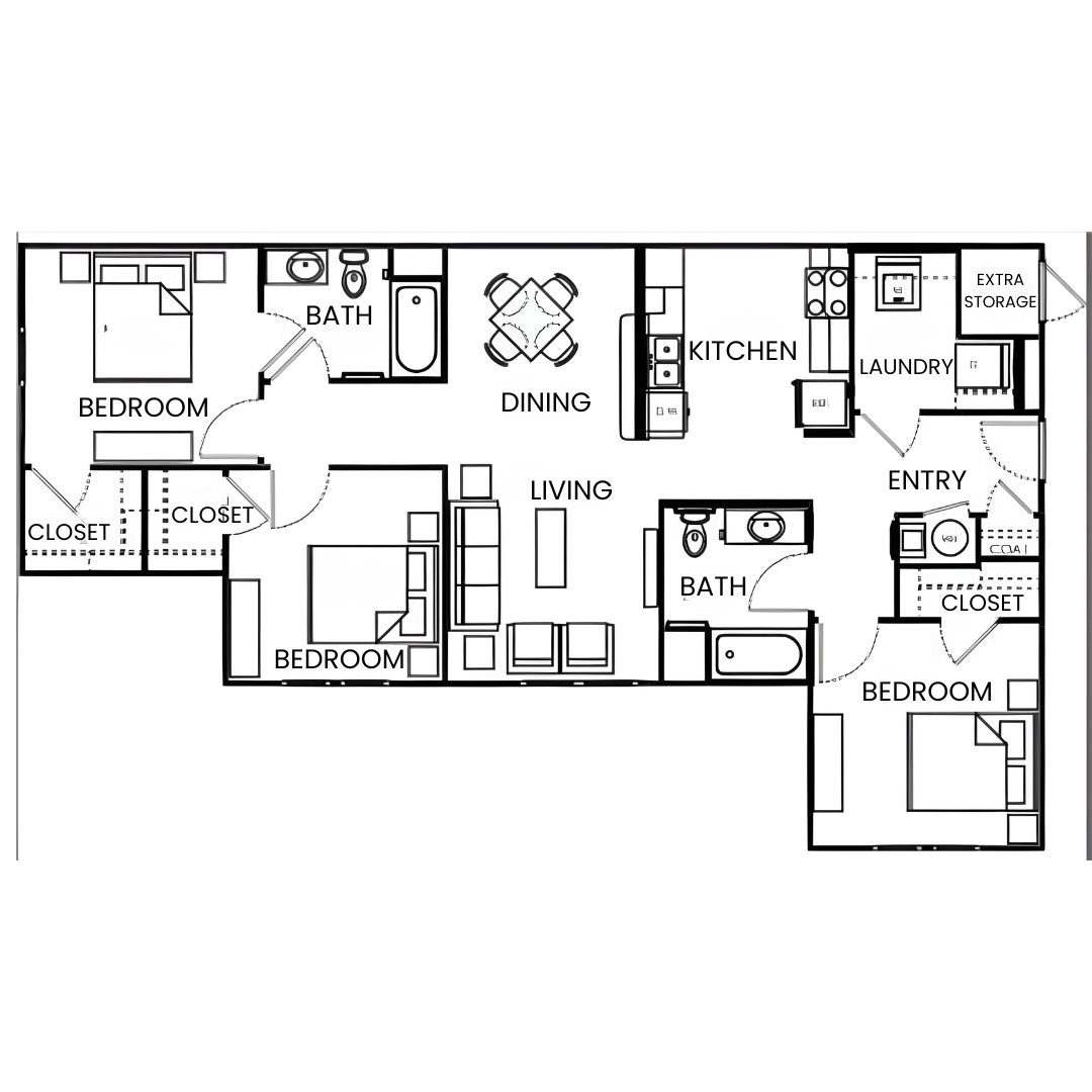3 Bed, 2 Bath