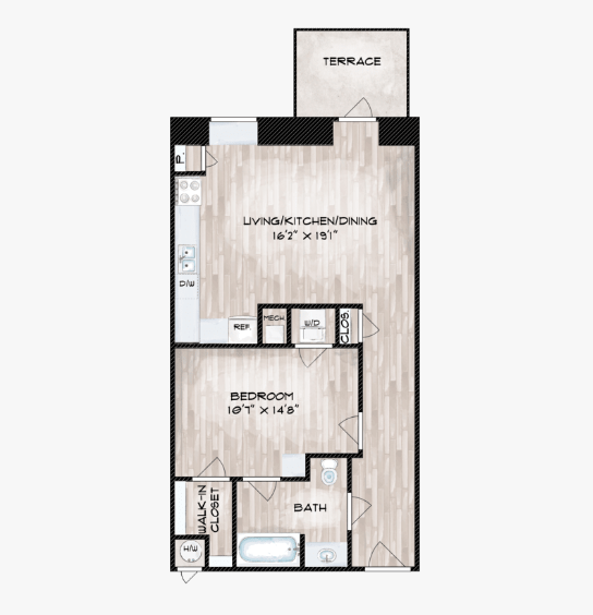 1 Bed B