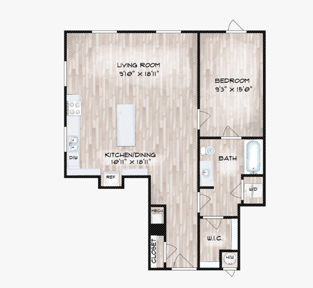 1 Bed E