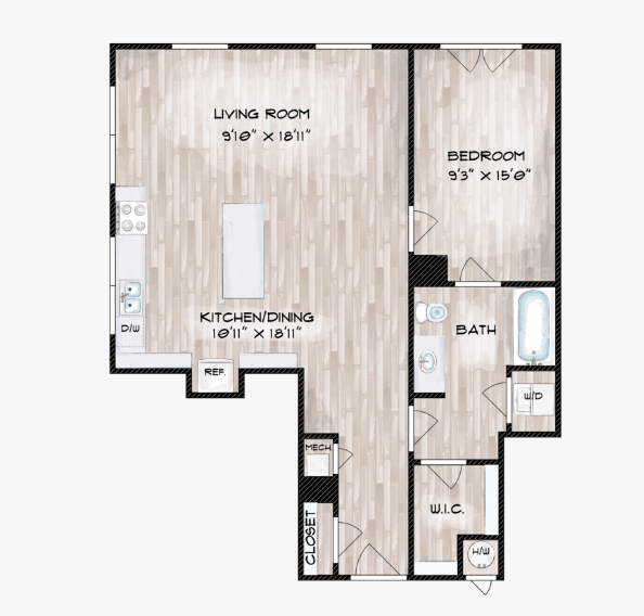 1 Bed F