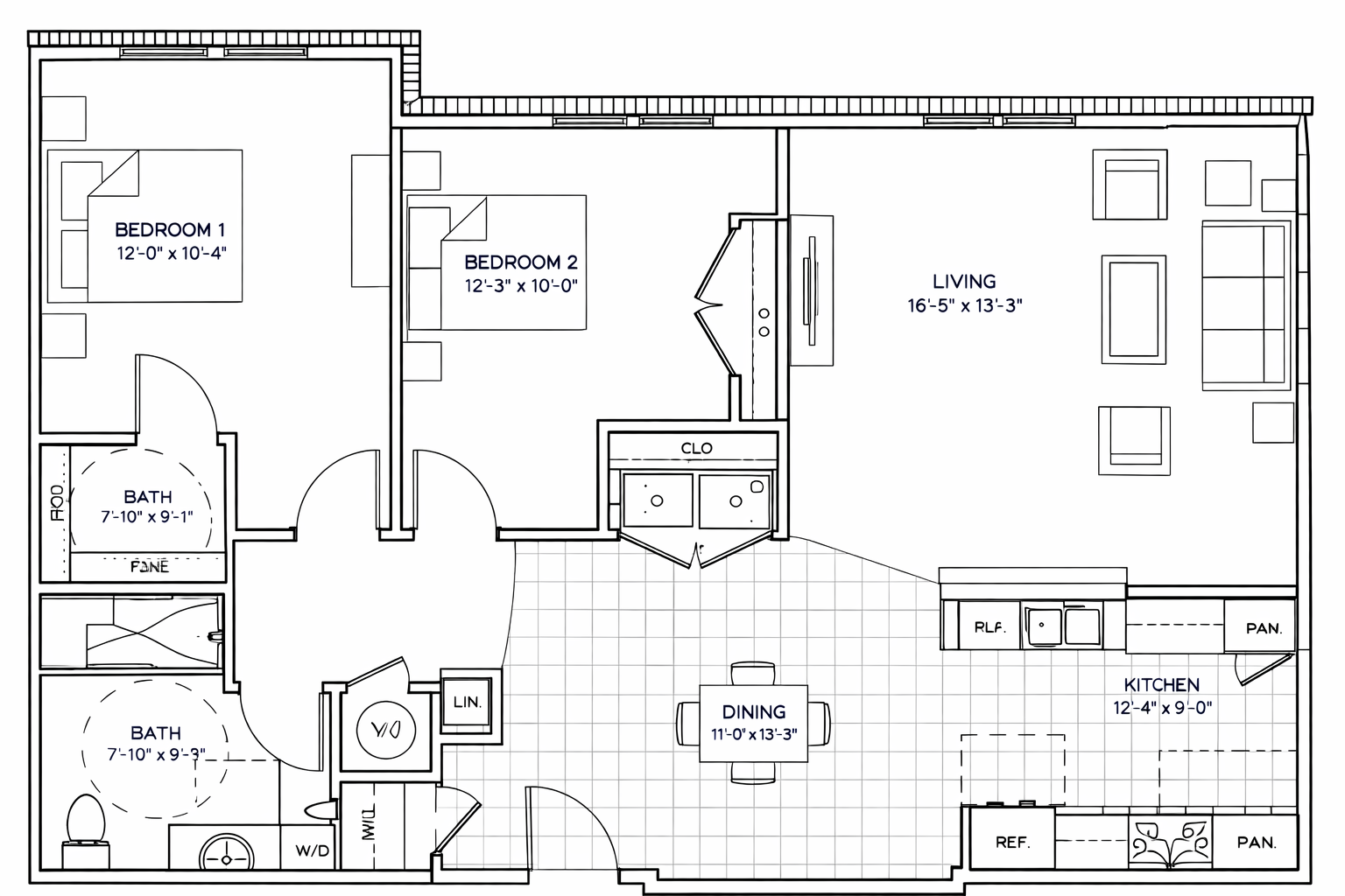 2 Bedroom 1 Bathroom A