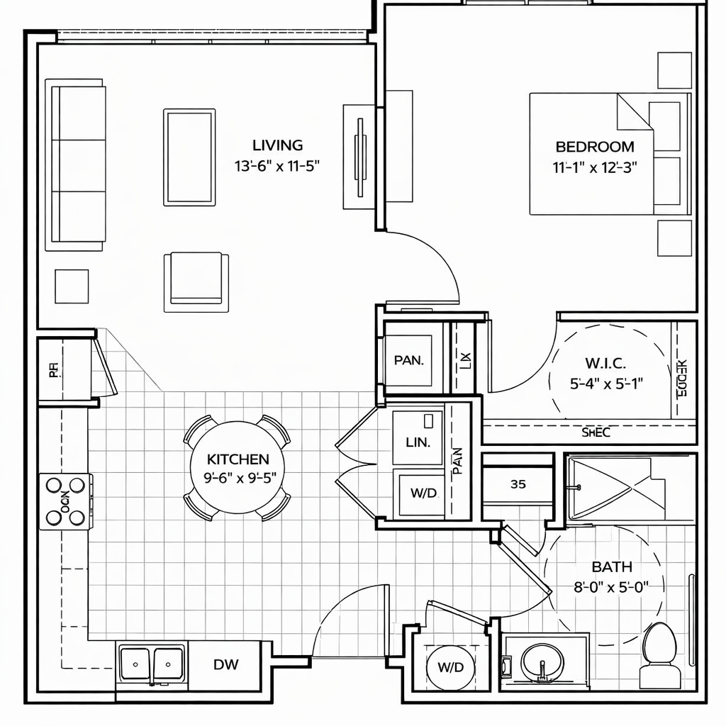 1 Bedroom 1 Bathroom A