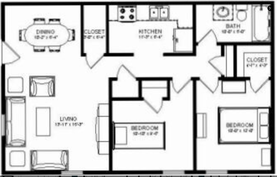 2 Bedroom 1 Bathroom