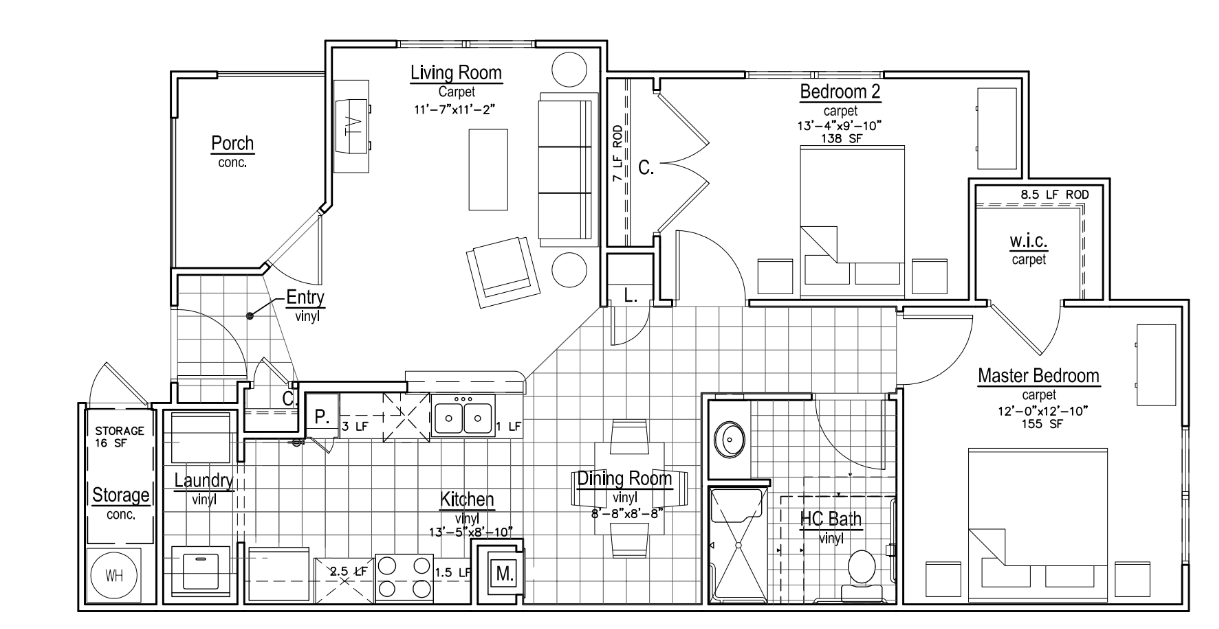 2 Bed, 2 Bath
