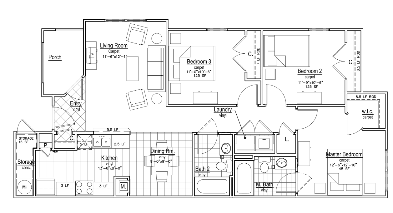 3 Bed, 2 Bath