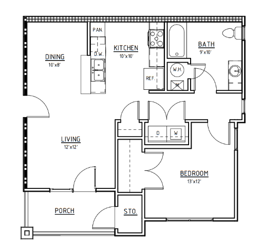 1 Bed, 1 Bath
