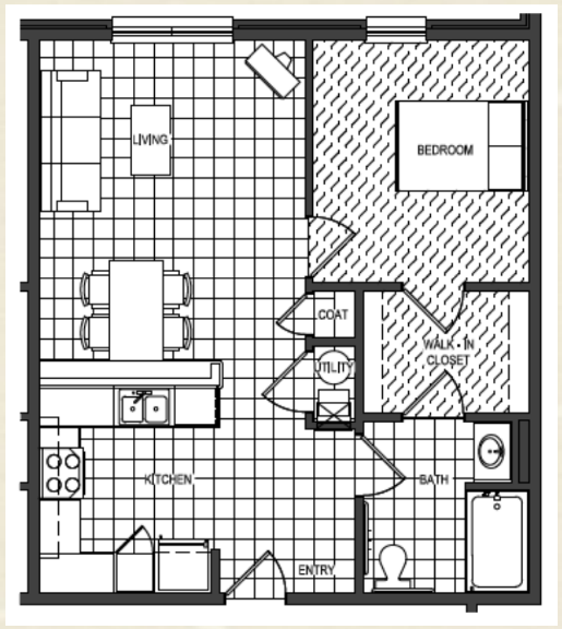 1 Bed, 1 Bath A