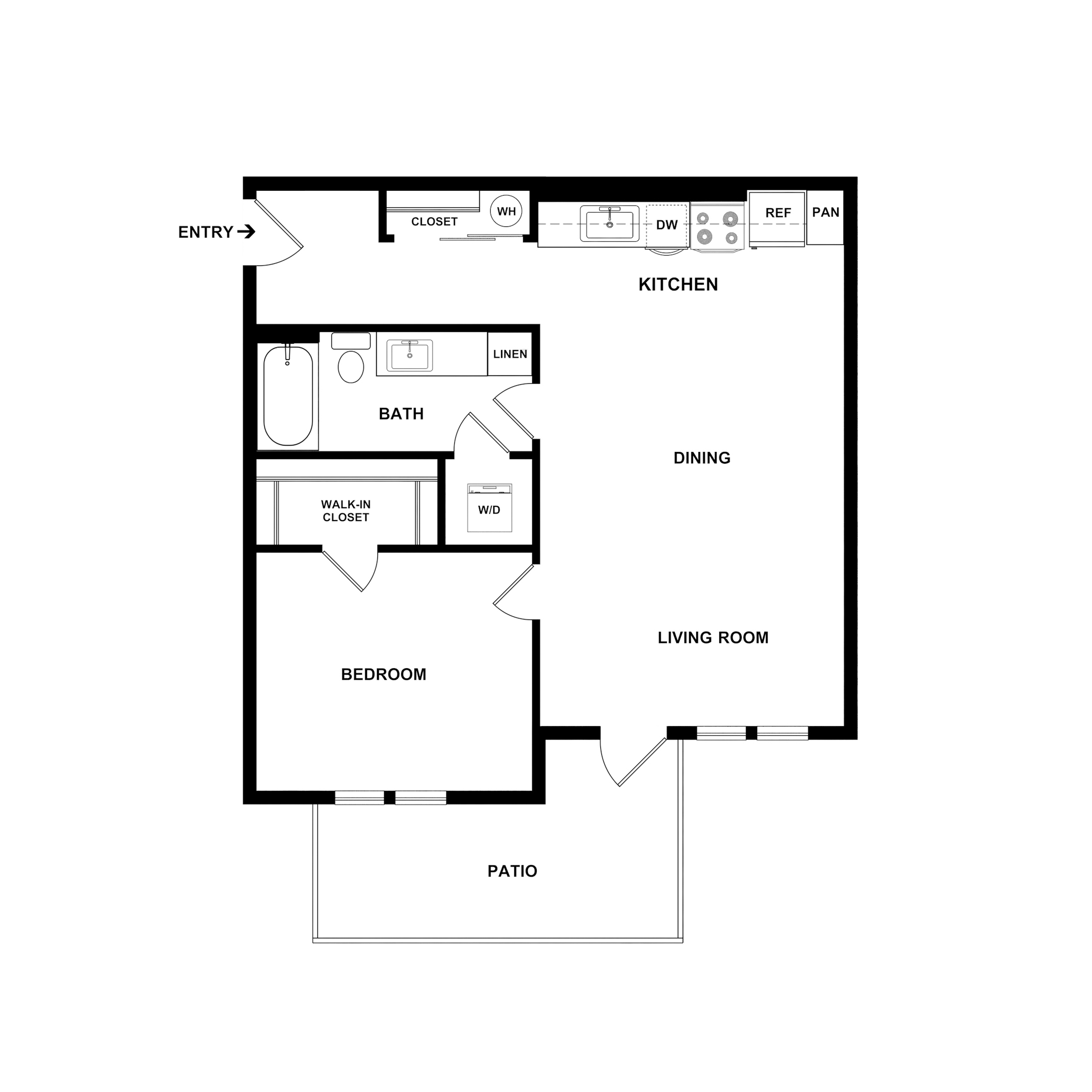 1 Bed 1 Bath Garden - 726